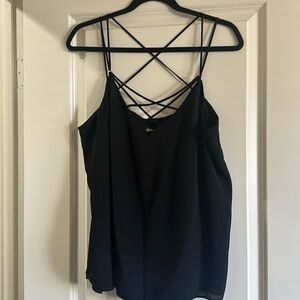 Black strappy tank